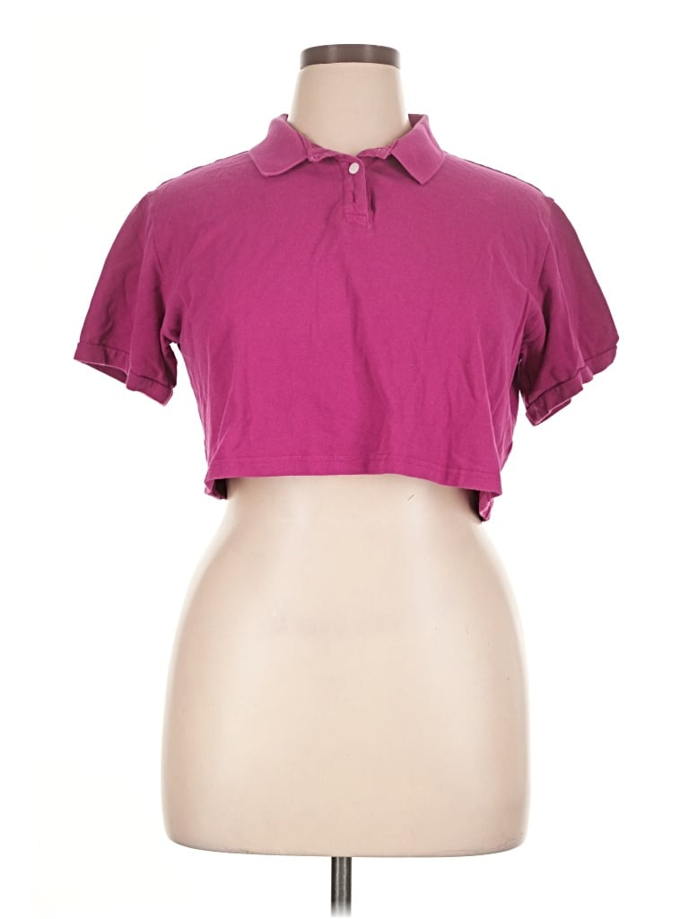 Pre-owned Wild Fable Short Sleeve Polo Shirt In Pink