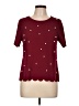 Shein Polka Dots Burgundy Short Sleeve T-Shirt Size L - photo 1