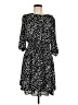NY Collection 100% Polyester Print Black Casual Dress Size M (petite) - photo 1