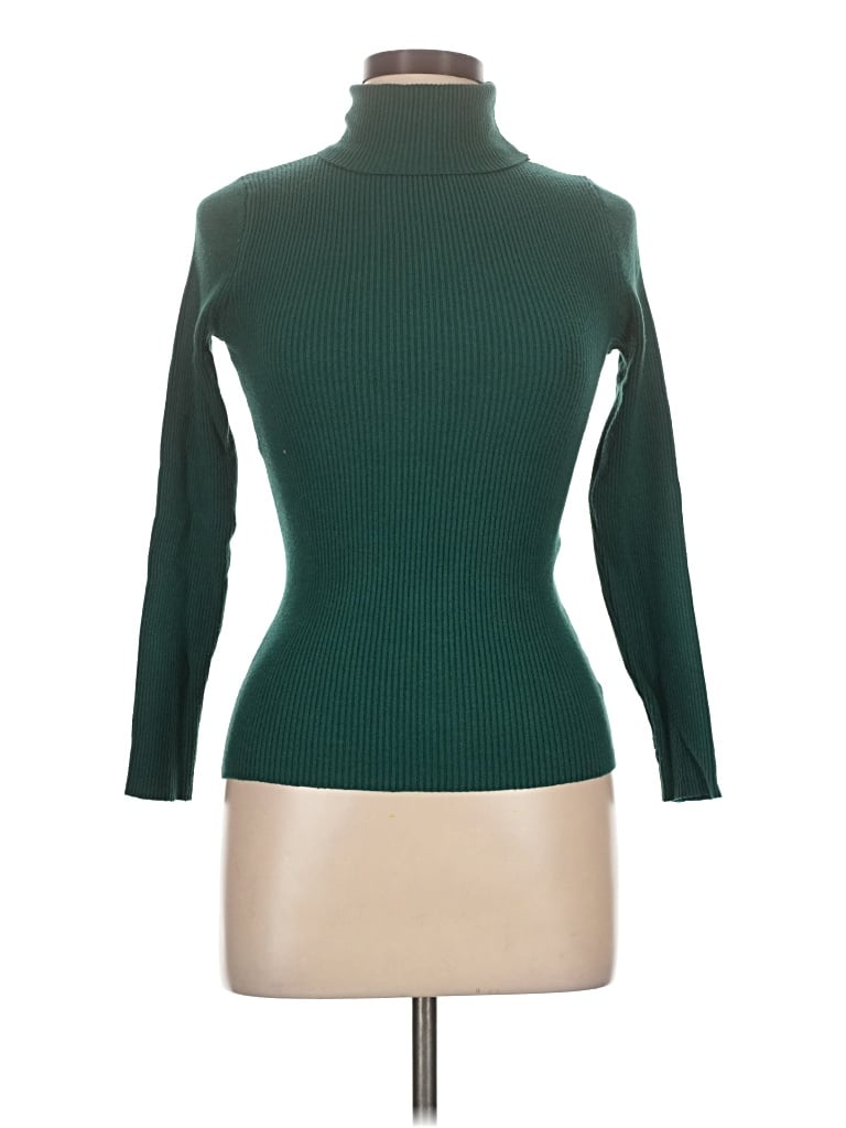 Pre-owned Shein Turtleneck Sweater In Green