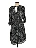 NY Collection 100% Polyester Print Black Casual Dress Size M (petite) - photo 2