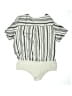 Haute Monde 100% Polyester Stripes Silver Ivory Short Sleeve Blouse Size 3X - photo 2
