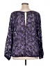 Lane Bryant 100% Polyester Purple Long Sleeve Blouse Size 14 - photo 2