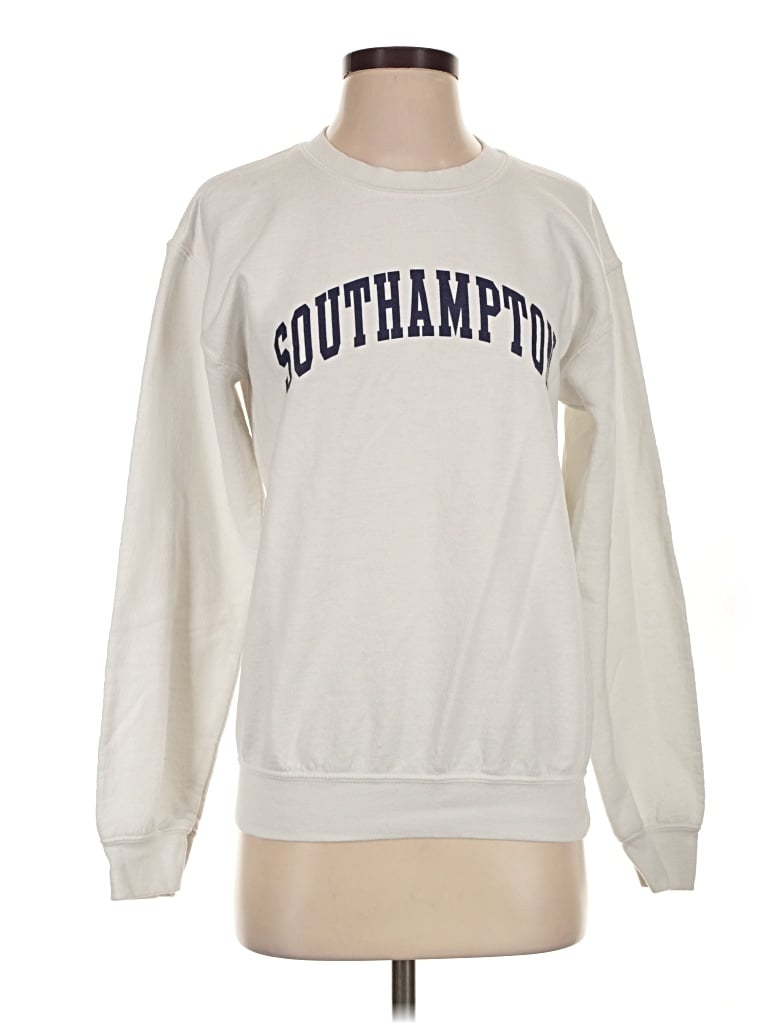 Pre-owned Gildan Sweatshirt In White