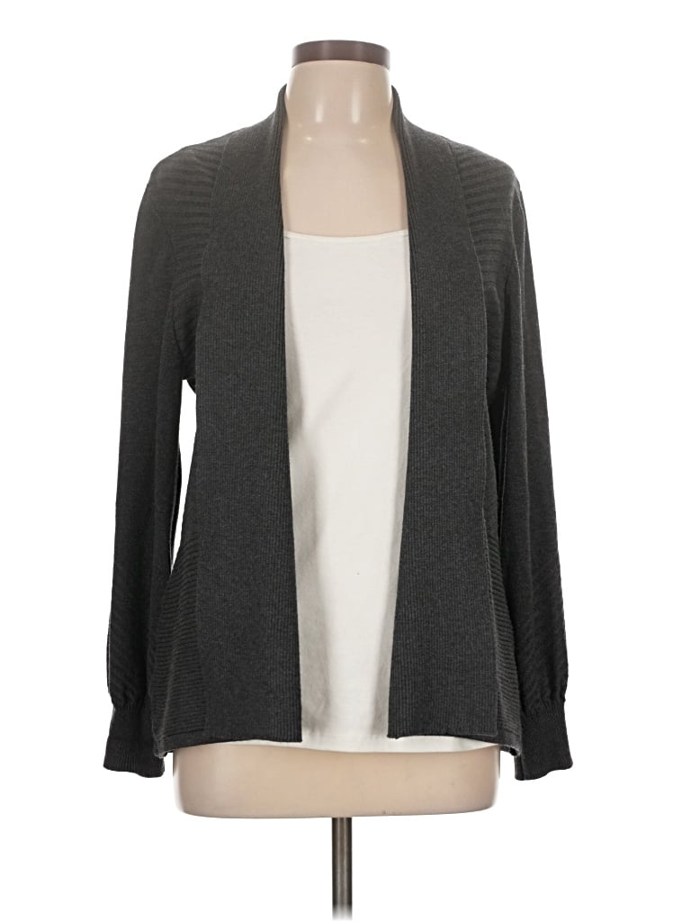 Pre-owned Liz Claiborne Cardigan Sweater In Gray
