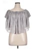 Storee 100% Polyester Silver Short Sleeve Blouse Size M - photo 1