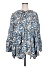 Melissa McCarthy Seven7 100% Polyester Print Blue Long Sleeve Blouse Size 2X - photo 1