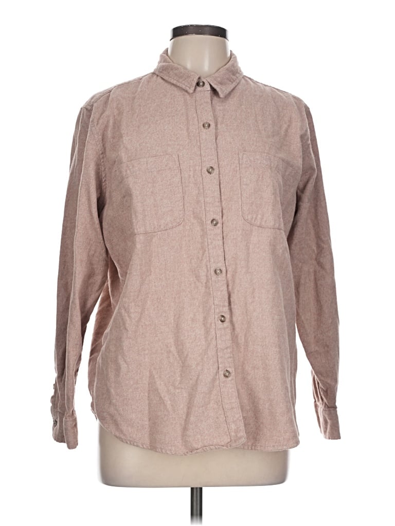 Pre-owned Universal Thread Long Sleeve Button Down Shirt In Brown