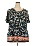 Roz & Ali Black Short Sleeve Blouse Size 2X - photo 1