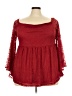 Torrid Red Long Sleeve Blouse Size 3X Plus (3) - photo 1