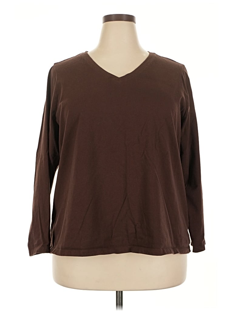Pre-owned D&co. 3/4 Sleeve T-shirt In Brown