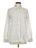 Garnet Hill Animal Print Ivory Long Sleeve Blouse Size 10 - photo 1