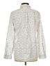 Garnet Hill Animal Print Ivory Long Sleeve Blouse Size 10 - photo 2