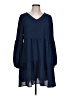 Unbranded Solid Blue Casual Dress Size L - photo 1