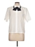 Essentials 100% Polyester Ivory Short Sleeve Blouse Size 12 - photo 1