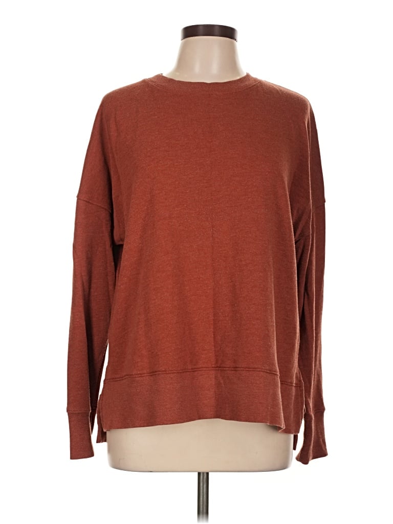 Pre-owned Time And Tru Long Sleeve T-shirt In Brown