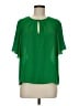 CeCe 100% Polyester Green Short Sleeve Blouse Size M - photo 1