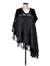 Unbranded 100% Acrylic Blue Black Poncho One size (estimated) - photo 1
