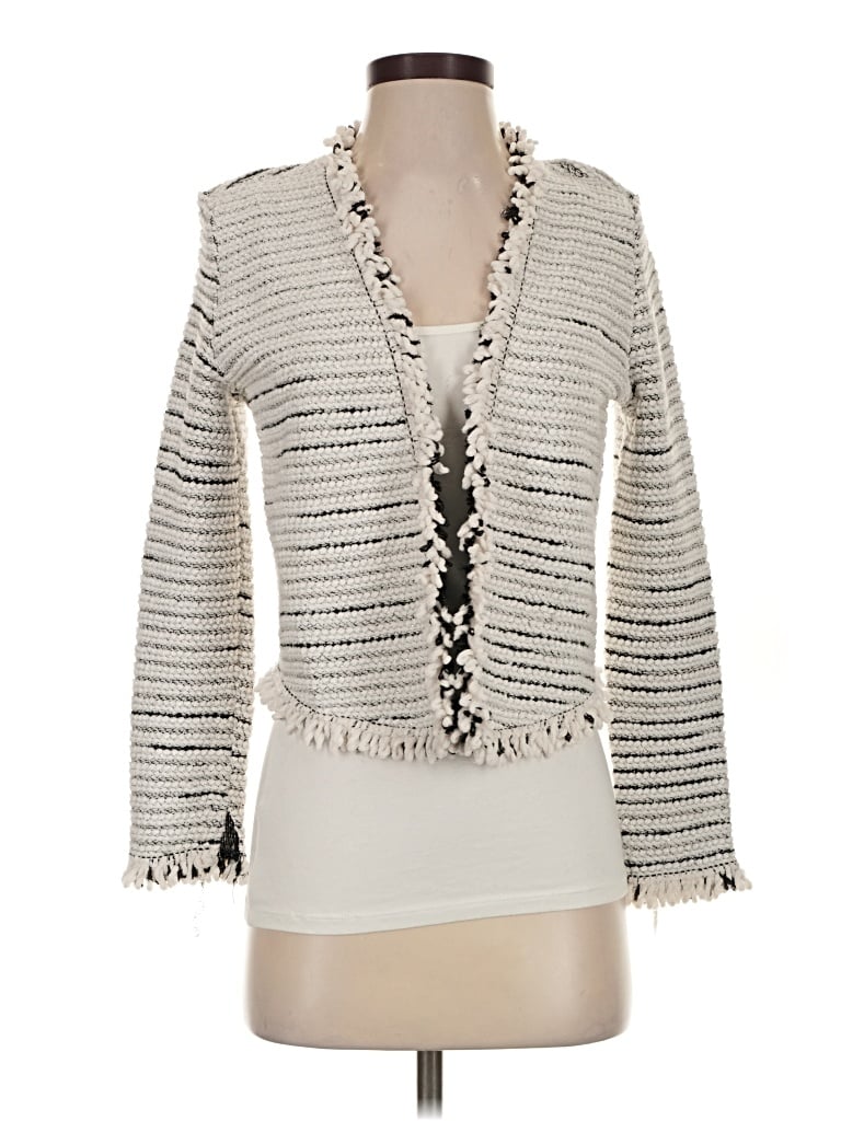 Pre-owned Nic + Zoe Cardigan Sweater In Silver