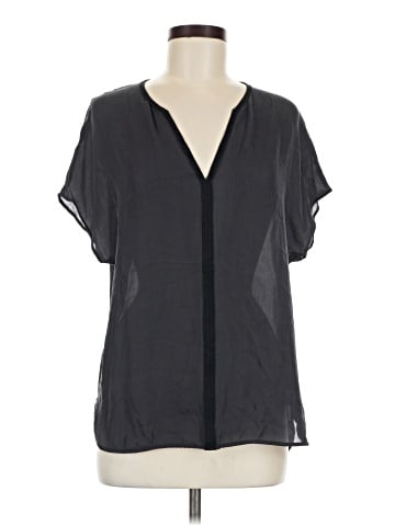 Vince. Short Sleeve Silk Top (view 1)