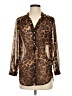 Ellison Animal Print Brown Long Sleeve Blouse Size S - photo 1