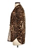 Ellison Animal Print Brown Long Sleeve Blouse Size S - photo 5