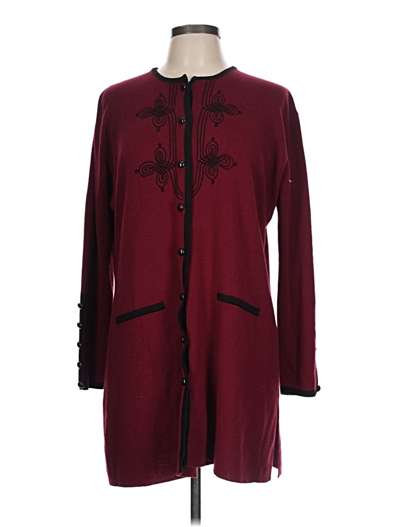 Pre-owned Assorted Brands Coat In Burgundy