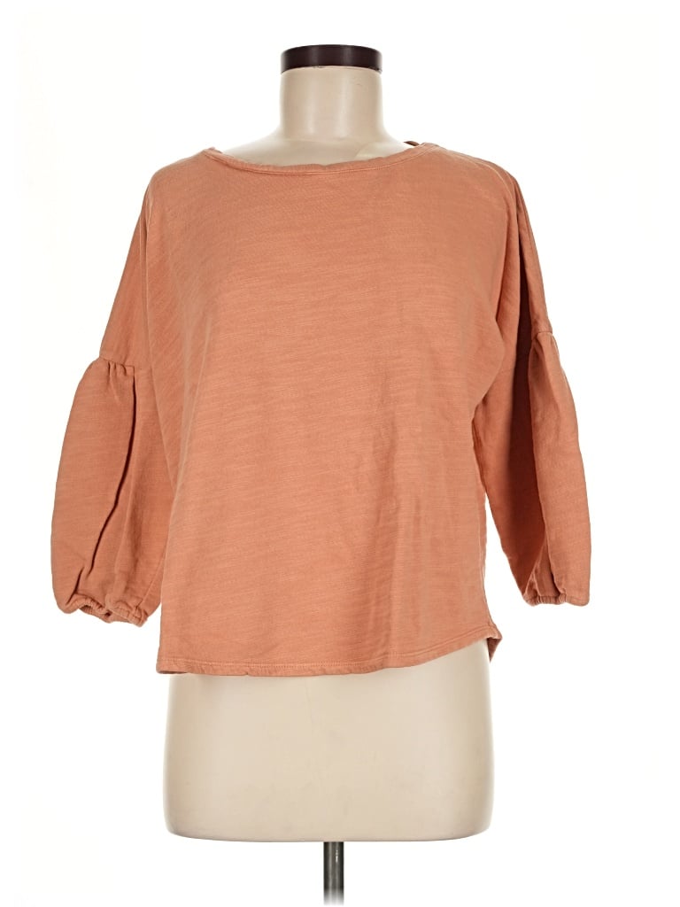 Pre-owned Purejill 3/4 Sleeve T-shirt In Brown