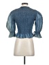 Zara Blue 3/4 Sleeve Blouse Size S - photo 2