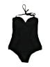 ASOS 100% Polyester Solid Black One Piece Swimsuit Size 6B/C - photo 1