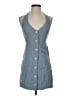 Monteau Blue Sleeveless Button-Down Shirt Size S - photo 1