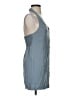 Monteau Blue Sleeveless Button-Down Shirt Size S - photo 4