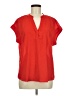 Cynthia Steffe 100% Polyester Red Short Sleeve Blouse Size M - photo 1