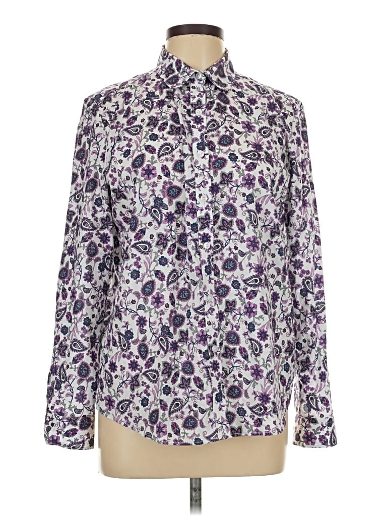Pre-owned Assorted Brands Long Sleeve Blouse In Purple
