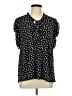 Ember 100% Polyester Black Short Sleeve Blouse Size L - photo 1