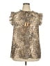 Indigo Rose Animal Print Brown Sleeveless Blouse Size 2X - photo 1