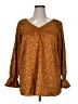 Bar III Brown Long Sleeve Blouse Size 1X - photo 1