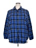 In'Voland Plaid Blue 3/4 Sleeve Button-Down Shirt Size 18 - photo 1