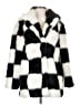 ASOS Checkered-gingham White Faux Fur Jacket Size 4 - photo 1