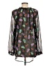 Elle 100% Polyester Black Long Sleeve Blouse Size XL - photo 2