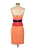 BCBGMAXAZRIA 100% Polyester Color Block Orange Cocktail Dress Size 4 - photo 2