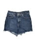 Express Hearts Blue Denim Shorts Size 00 - photo 1