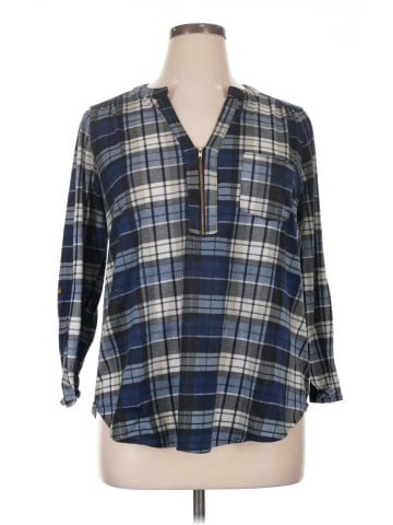 Always Indigo 3/4 Sleeve Blouse (view 1)