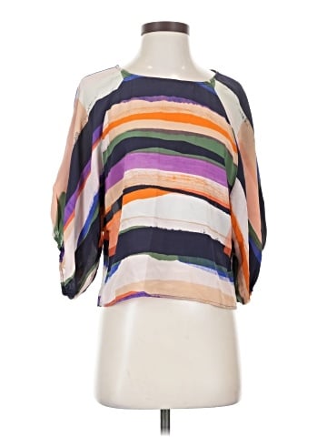Maeve 3/4 Sleeve Silk Top (view 1)
