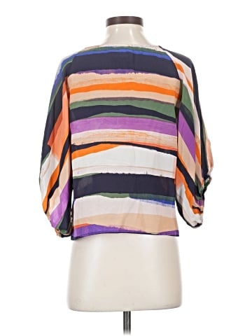 Maeve 3/4 Sleeve Silk Top (view 2)