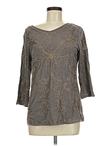 Christopher & Banks 3/4 Sleeve T-Shirt (view 1)