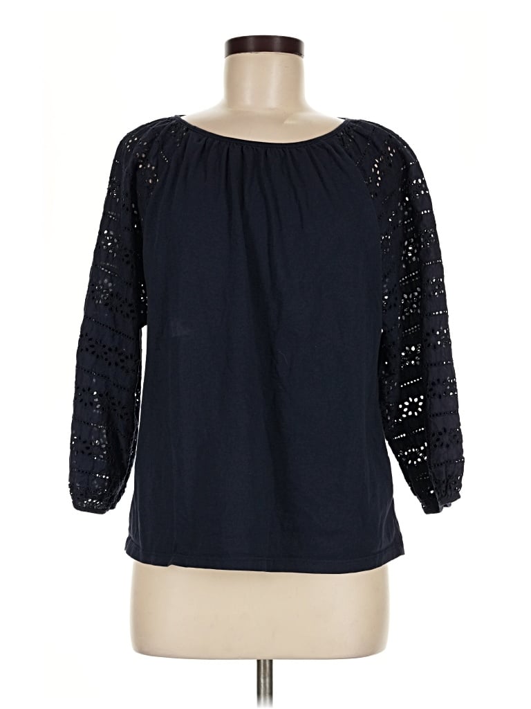 Pre-owned Jcrew 3/4 Sleeve Blouse In Blue