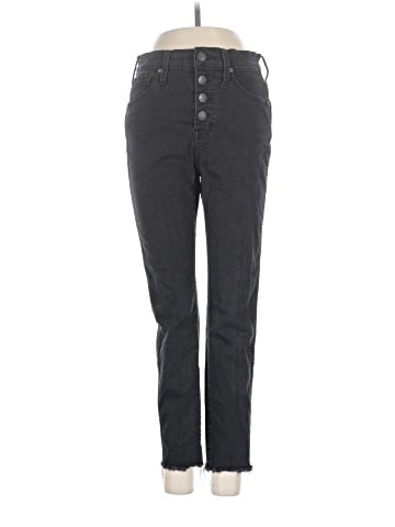 Madewell Petite 10" High-Rise Skinny Jeans in Berkeley Black: Button-Through Edition (view 1)