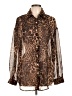 Shein 100% Polyester Animal Print Brown Long Sleeve Blouse Size L - photo 1