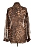 Shein 100% Polyester Animal Print Brown Long Sleeve Blouse Size L - photo 2